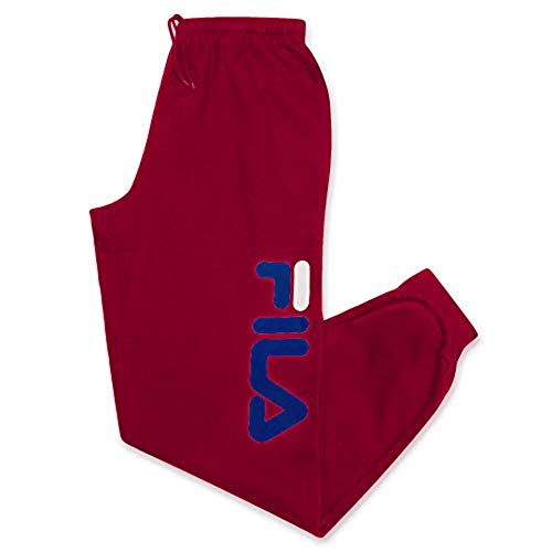 Fila Mens Big and Tall Joggers Sweatpants Athletic Logo Fleece Sweatpant with Pockets (XL Tall, Red) von FILA