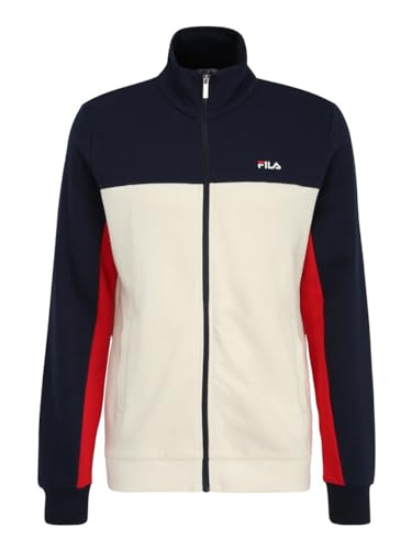 Fila Sweatshirt mit Reißverschluss, Biedenkopf Track Jacket für Herren, mehrfarbig, Modell FAM0499 Baumwolle, Schwarz Iris-antique weiß-true, M von Fila