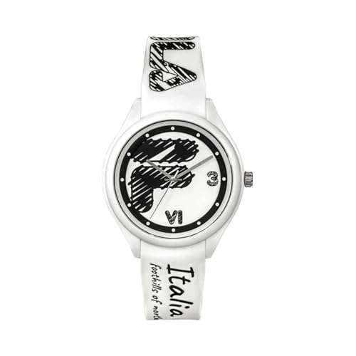 FILA Unisex Erwachsene Armbanduhr FILASTYLE 44 mm Armband Silikon 38-321, Farbe:Weiss von FILA