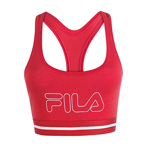 Fila Women's Classic Logo Cotton Racerback Sports Bra Fire Red von FILA