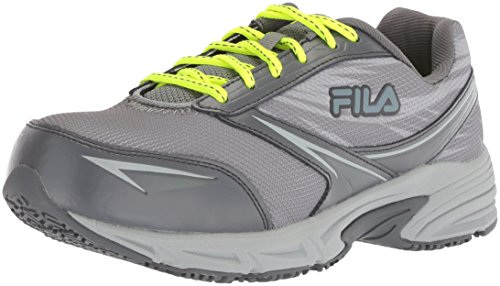 Fila Women's Memory Meiera 2 Slip Resistant Composite Toe Running Shoe, Monument/Castlerock/Safety Yellow, 9.5 Medium US von FILA