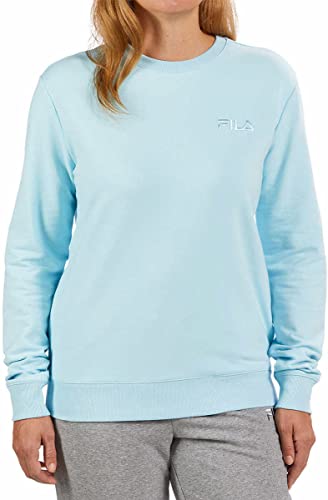 Fila Womens Midweight French Terry Crewneck Long Sleeve Sweatshirt (Large, Crystal Blue) von FILA