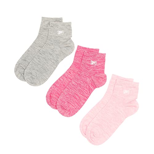 Fila X3 Paar Socken, Rosa/Grau, Damen, Quarter, Rosa, 35-38, Rosa von FILA