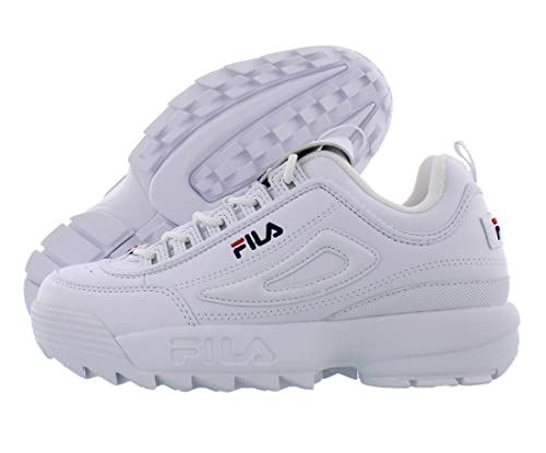 Fila Youth Disruptor II Leather White Peacoat Red Trainer 38.5 EU von FILA