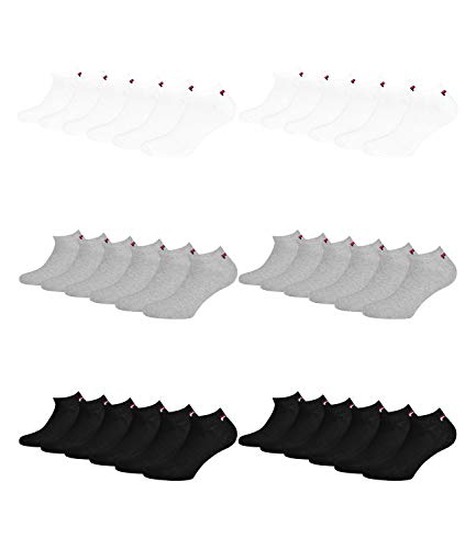 Fila invisible Sneaker Socken 18 Paar Sparpack | Damen & Herren Socken, unisex Füßlinge (Weiß, Schwarz, Grau 39-42) von FILA