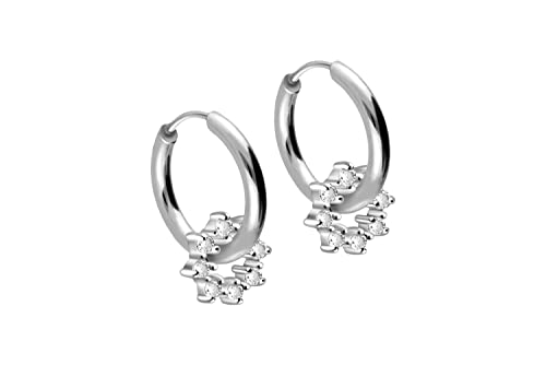 FILANGO 1 Paar Chirurgenstahl Ohrclicker Creolen Ohrringe KRISTALLKREIS Silberfarben 10 x 2 mm von FILANGO