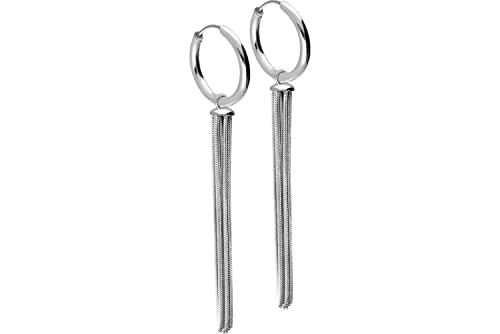 FILANGO 1 Paar Chirurgenstahl Ohrclicker Creolen Ohrringe QUASTE Silberfarben 14 x 2 mm FILANGO 1 Paar Chirurgenstahl Ohrclicker Creolen Ohrringe QUASTE Silberfarben 14 x 2 mm von FILANGO