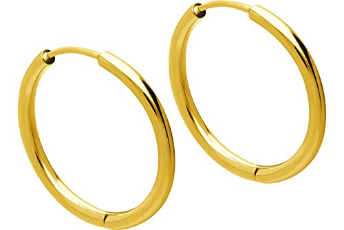 FILANGO 1 Paar Chirurgenstahl Ohrclicker Kreolen Ohrringe 10 x 2 mm Goldfarben FILANGO 1 Paar Chirurgenstahl Ohrclicker Kreolen Ohrringe 10 x 2 mm Goldfarben von FILANGO