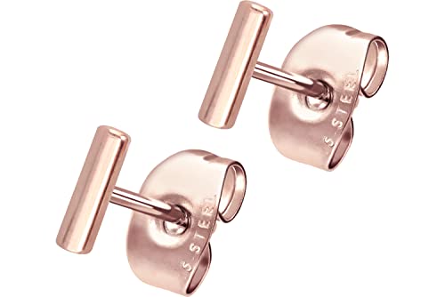 FILANGO 1 Paar Chirurgenstahl Ohrstecker STAB Ohrring Ohr Schmuck Roségoldfarben 5,5 mm von FILANGO