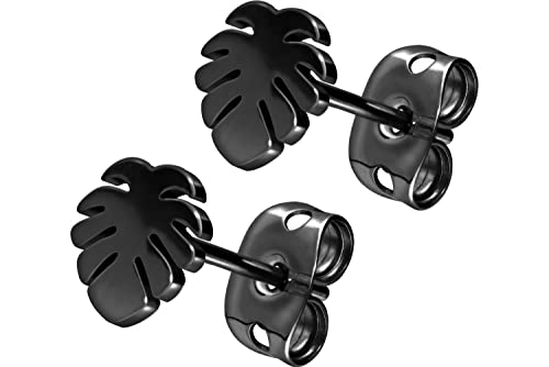 FILANGO 1 Paar Titan Ohrstecker | PALMENBLATT MONSTERA BLATT| Ohrring Schmuck | Farbauswahl von FILANGO