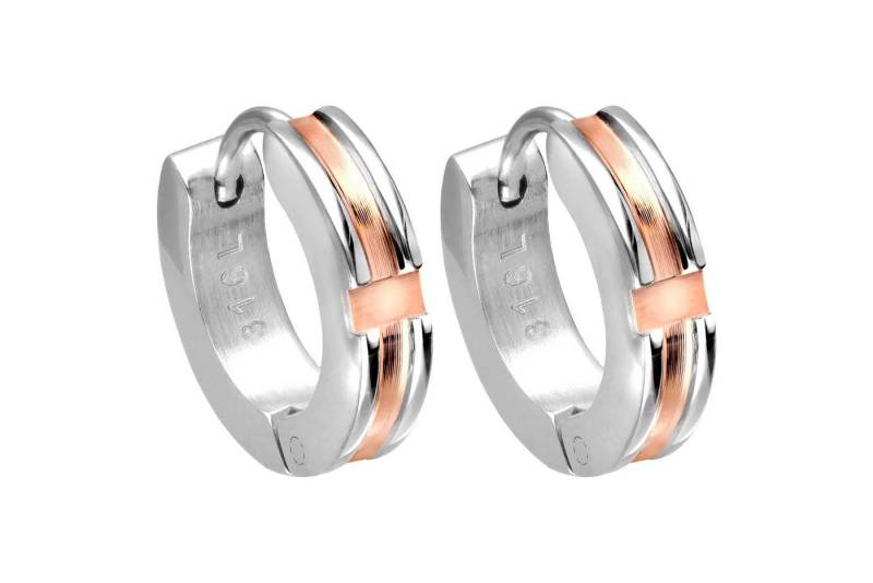 FILANGO Paar Creolen Chirurgenstahl Creolen ROSÉGOLDFARBENER STREIFEN (Creolen, 1-tlg) von FILANGO