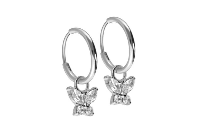 FILANGO Paar Creolen Titan Ohrclicker Creolen KRISTALLSCHMETTERLING (Creolen, 1-tlg) von FILANGO