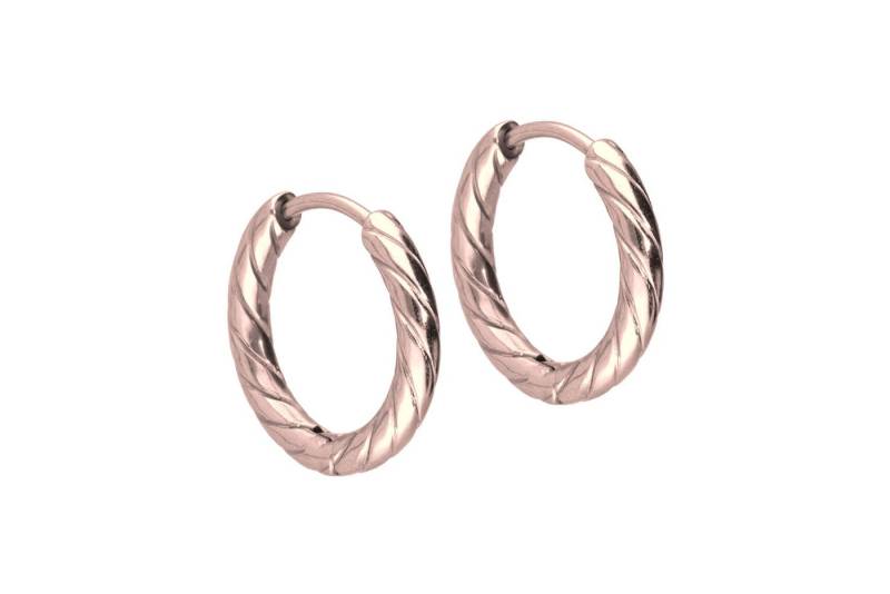 FILANGO Paar Creolen Titan Ohrclicker Creolen GEDREHT (Creolen, 1-tlg) von FILANGO