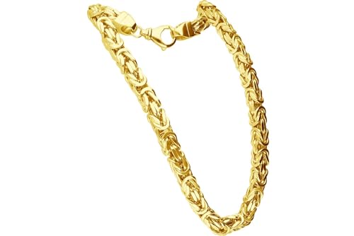 FILANGO Halskette Unisex 925er Silber Königskette mit Karabinerverschluss hochglanzpoliert goldfarben 24K vergoldet 2 mm Länge 60 cm von FILANGO