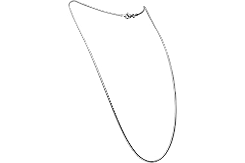 FILANGO Halskette Unisex 925er Silber Schlangen Kette Karabinerverschluss rhodiniert & hochglanzpoliert 1,5 mm x 50 cm von FILANGO