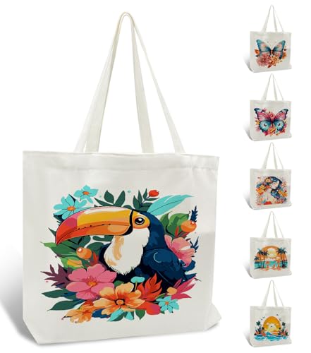 FILASLFT Tragetasche Malen nach Zahlen für Erwachsene, Vogel-Malen-nach-Zahlen, Canvas-Tragetasche für Studenten, Reisen und Einkaufen, 45 x 34 cm FILASLFT Tragetasche Malen nach Zahlen für Erwachsene, Vogel-Malen-nach-Zahlen, Canvas-Tragetasche für Studenten, Reisen und Einkaufen, 45 x 34 cm von FILASLFT