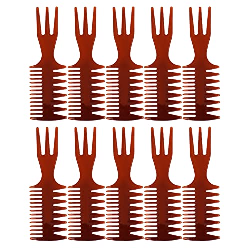 10 Stück Styling-Haarkamm, Kompakter Ergonomischer Styling-Kamm mit Abgerundeten Kanten und Breiten Zähnen für Männer und Jungen (Transparentes Braun) von FILFEEL