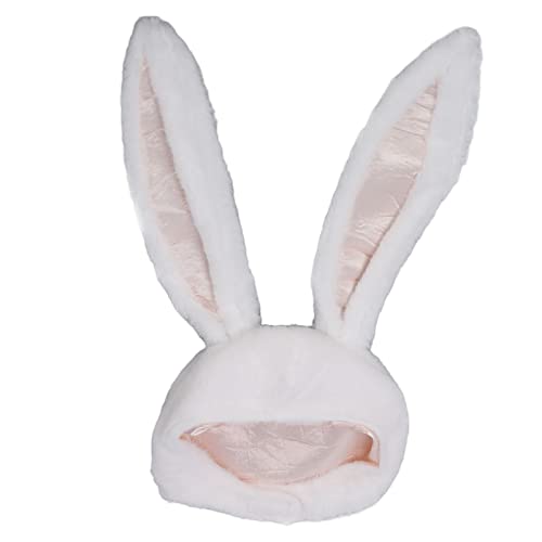 Cosplay Hasenmütze – Parties Cosplay Weiße Plüschhaube Lustige Hasenohren Mütze mit Verstellbarem Design von FILFEEL