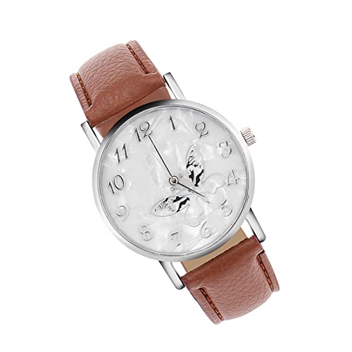 FILFEEL Armbanduhr PU-Uhrenarmband Genaue Zeituhr Erkennt die Zeit Passend zu Verschiedenen Kleidungsstücken für Anlässe Im Freien (Kaffee) von FILFEEL