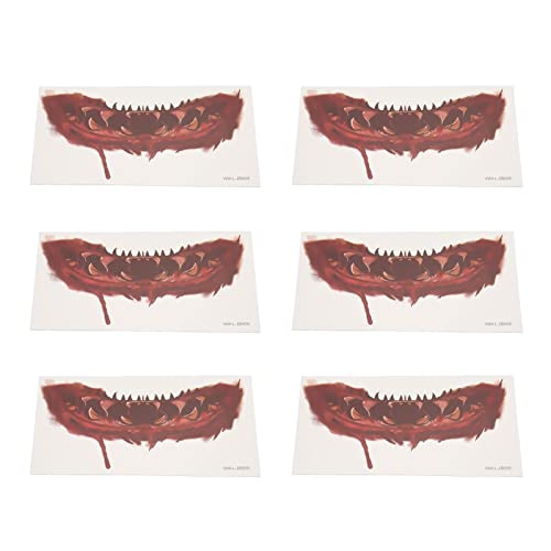 Horror Mouth Tattoo Sticker - DIY Big Mouth Halloween Prank Makeup Temporäre Tätowierung (WM-L-ZB005) von FILFEEL