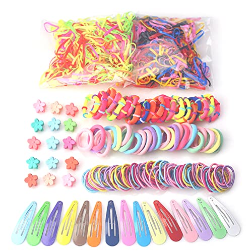 Kopfbedeckungs-Kombinationsset, Haarband-Haarspangen-Kit, Mädchen, Elastische Haarseile, Farbe, Metall, Haarnadel, Geschenkbox-Kit für Kinder von FILFEEL