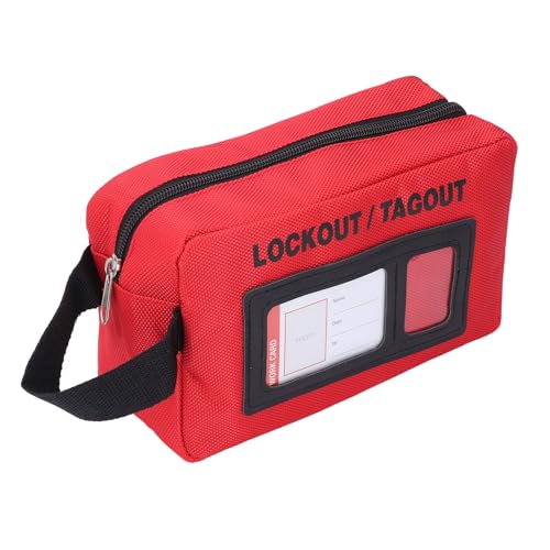 Lockout-Tagout-Beutel, Strapazierfähige Polyester-Stofftasche mit Sichtbarem Display, 26-teiliges Sicherheits-Loto-Set für Lockout-Management, Tragbarer Lock-Beutel-Organizer für von FILFEEL