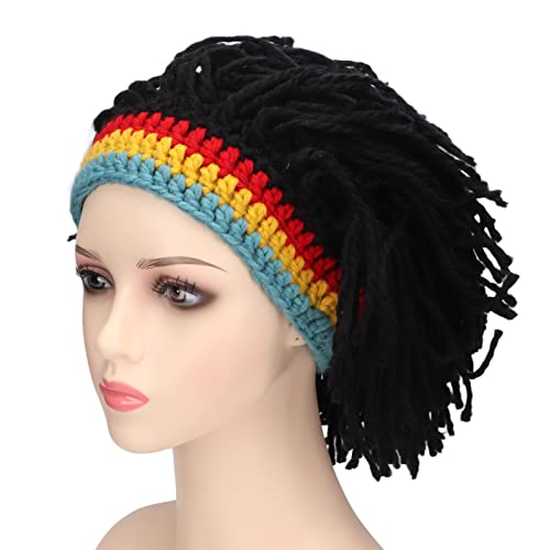 Lustige Perückenmützen – Hochelastisch, Hält Warm Gestrickte Beanie-Mütze mit Dreadlocks von FILFEEL