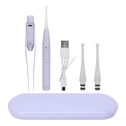 Ohrenschmalz Entferner Set Enthält 2 X Ohrlöffel, 1 X Lichtemittierenden Ohrlöffelgriff, 1 X Pinzette, 1 X USB Kabel und 1 X Eisenbox (USB wiederaufladbar) von FILFEEL