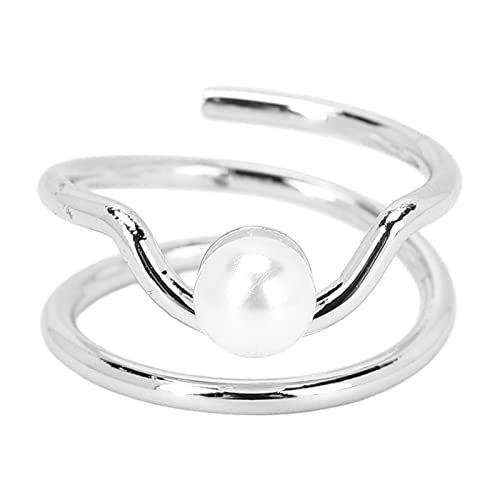 Perlen-Fingernagel-Knöchel-Ringe, Stilvoller und Einfacher Kupfer-Fingerspitzen-Schmuck für Frauen und Mädchen (3052 Platin) von FILFEEL