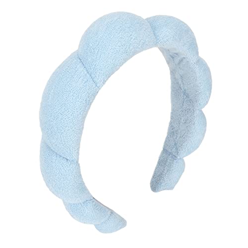 Spa-Stirnband für Frauen, Süßes, Gepolstertes Schwamm-Haarband Zum Waschen von Gesicht, Make-up, Hautpflege, Dusche, Haarschmuck (Blau) von FILFEEL