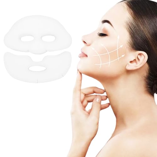 Vorgeschnittene Gaze-Gesichtsmaske aus Seide, Vorgeschnittenes DIY-Gesichtsmasken-Papier-Ober-Unter-Gesichtsmasken-Blatt-Set für die Hautpflege zu Hause Im Schönheitssalon Spa von FILFEEL