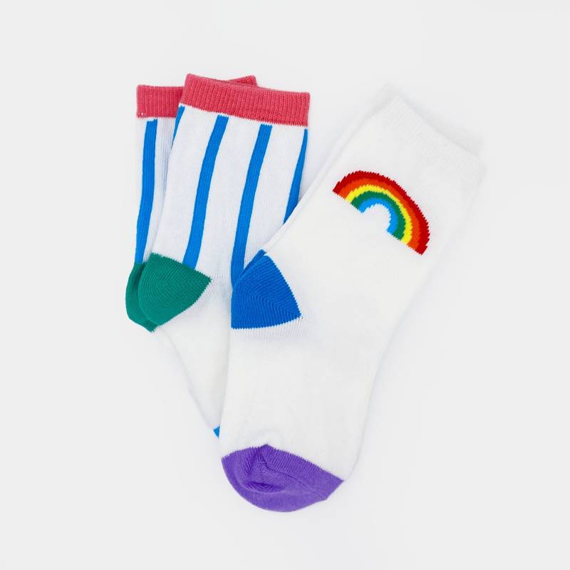 Regenbogen & Streifen Socken Set Für Kinder 2-4 Jahren L Im + Design Streifen-Socken von FILHOSCo
