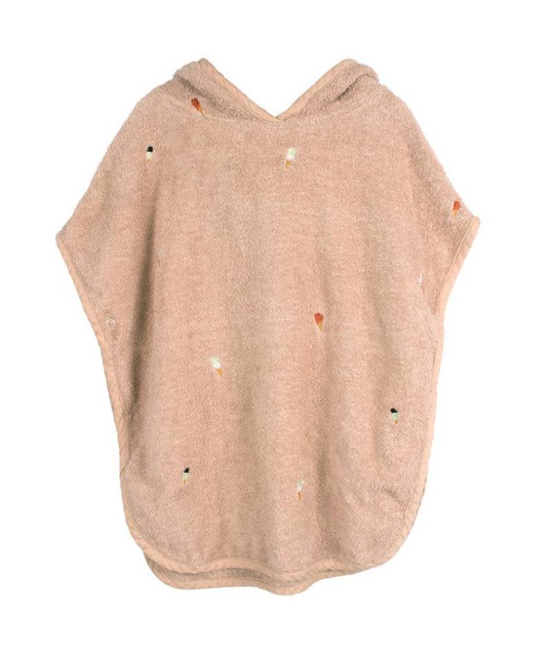 FILIBABBA Kinderbademantel Filibabba -Badeponcho mit Stickmuster - Frappé von FILIBABBA
