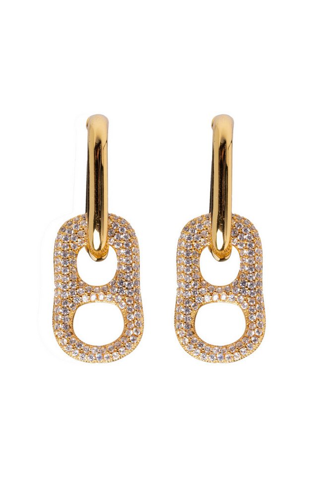 FILIPPA FIRENZE Paar Creolen Dolce far Niente, mit funkelnden Strass-Steinchen von FILIPPA FIRENZE