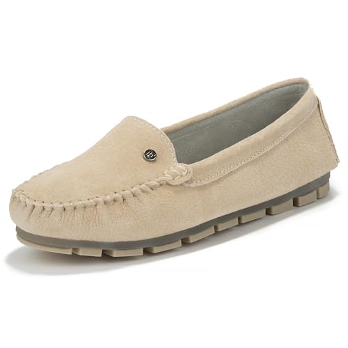 FILIPPO Loafer Damen Beige Leder - Slipper & Mokassins für Damen - Wildleder Schuhe - 40 von FILIPPO