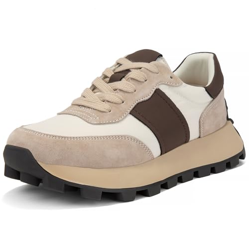 FILIPPO Plateau Sneaker Damen Beige Leder - Schuhe Damen Sneaker Leder - Halbschuhe - 40 FILIPPO Plateau Sneaker Damen Beige Leder - Schuhe Damen Sneaker Leder - Halbschuhe - 40 von FILIPPO