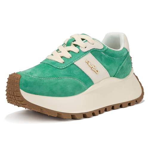 FILIPPO Plateau Sneaker Damen Grün Leder - Schuhe Damen Sneaker Leder - Halbschuhe - 41 FILIPPO Plateau Sneaker Damen Grün Leder - Schuhe Damen Sneaker Leder - Halbschuhe - 41 von FILIPPO