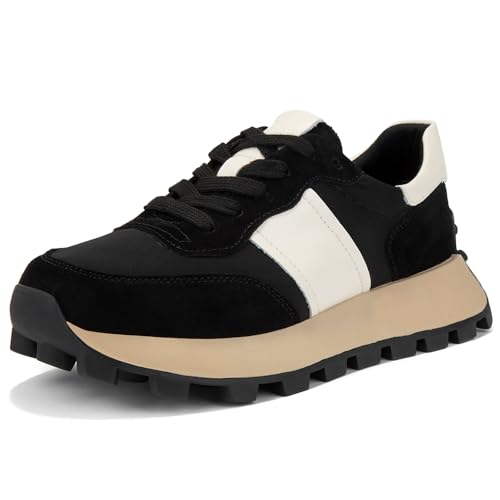 FILIPPO Plateau Sneaker Damen Schwarz Leder - Schuhe Damen Sneaker Leder - Halbschuhe - 41 von FILIPPO