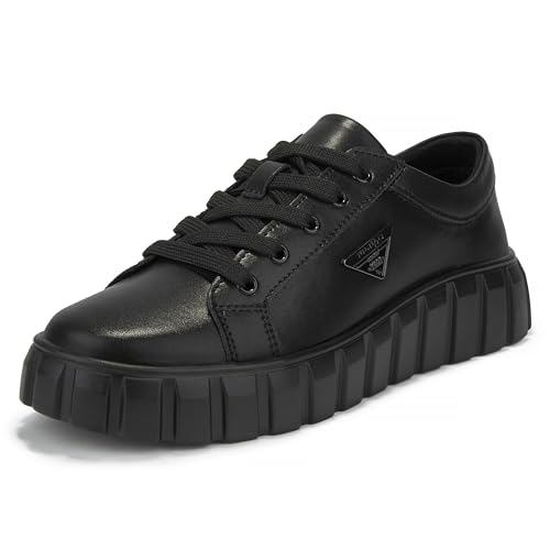 FILIPPO Plateau Sneaker Damen Schwarz Leder - Schuhe Damen Sneaker Leder - Halbschuhe - 41 von FILIPPO