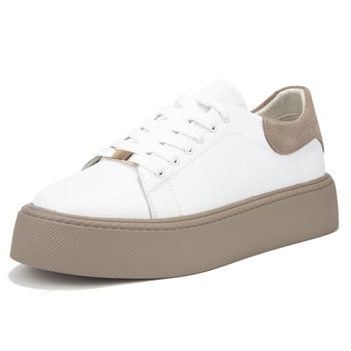 FILIPPO Plateau Sneaker Damen Weiß Leder - Schuhe Damen Sneaker Leder - Halbschuhe - 40 von FILIPPO