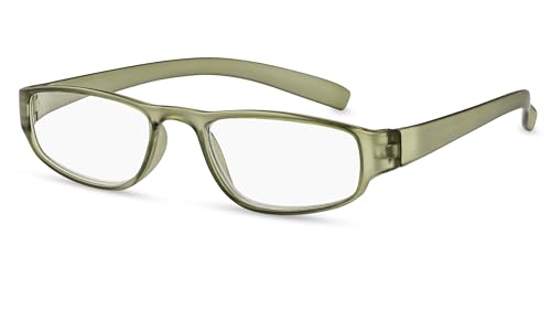 FILTRAL Extrem leichte Lesebrille in der Trendfarbe Olivgrün/Moderne eckige Lesehilfe für Damen & Herren/+1,00 dpt F4568054 von FILTRAL