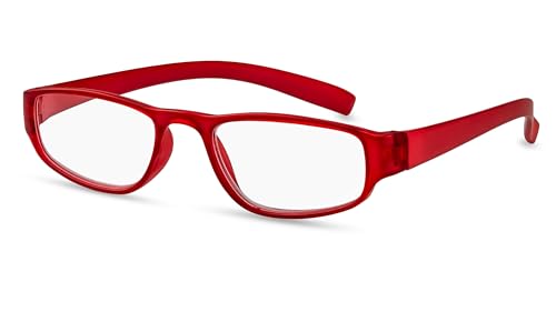 FILTRAL Extrem leichte Lesebrille in der Trendfarbe Rot/Moderne eckige Lesehilfe für Damen & Herren/+1,00 dpt F4568674 von FILTRAL