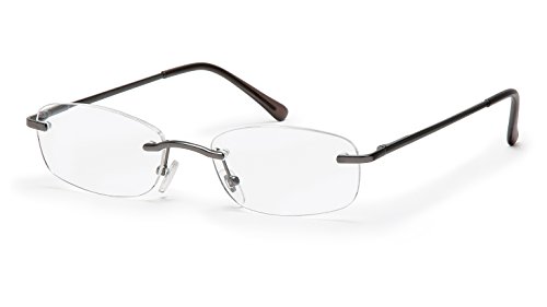FILTRAL Randlose Lesebrille/Rahmenlose Unisex Lesehilfe mit Federbügeln für Damen & Herren in anthrazit matt / +1,50 dpt. F4537126 von FILTRAL