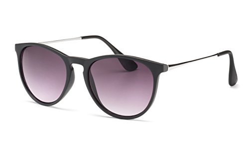 FILTRAL Sonnenbrille/Runde Retro-Sonnenbrille in Pantoform für Damen & Herren/Schwarz-Silber F3047791 von FILTRAL