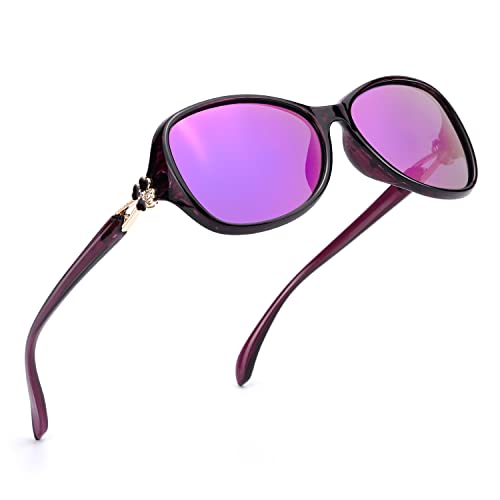 FIMILU Polarisierte Damen Sonnenbrille Groß UV400 Schutz Vintage Sonnenbrillen Leichtgewicht Rahmen von FIMILU