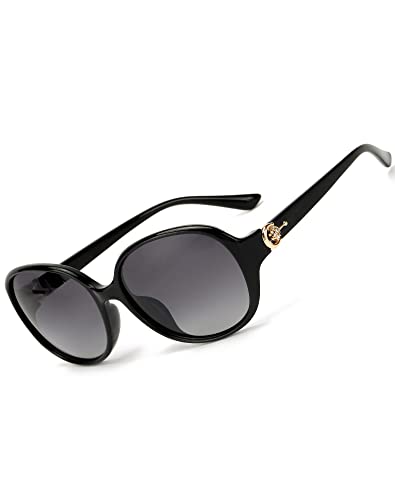 FIMILU Oversized Sonnenbrillen für Damen Polarisiert UV400 Schutz Klassisch Vintage Brille mit Großer Rahmen von FIMILU