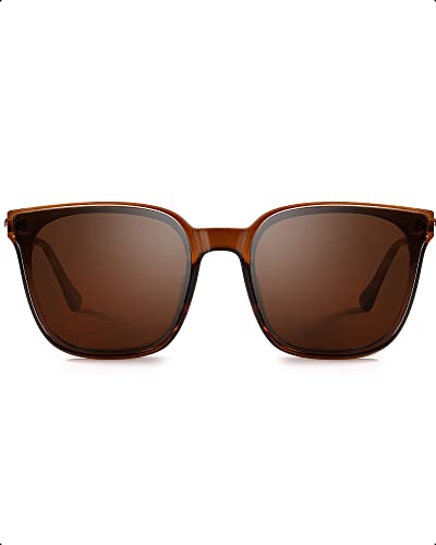 FIMILU Sonnenbrille Damen Polarisierte Schwarz UV400 Schutz Rechteck Retro Unisex von FIMILU