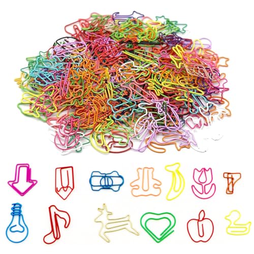FIMWOLZ 40 Pcs Büroklammern Metall buntes Tier-Design Cartoon-Lesezeichen Geschenke für Frauen Kinder Haustierliebhaber von FIMWOLZ