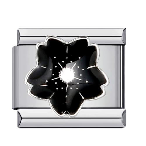 FIMWOLZ Italian Charm Bracelet DIY Abnehmbar Edelstahl Module mit Anhänger, Armband Zubehör für Damen, Italian Style Charms (9mm) (Silber) von FIMWOLZ