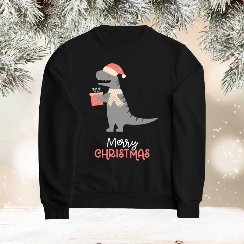 Lustiger Weihnachtspullover Weihnachten Sweatshirt Pullover Funny Dinosaurier Frohe Sweater Weihnachtsshirt Merry Christmas Dino von FINDUSundMERLIN